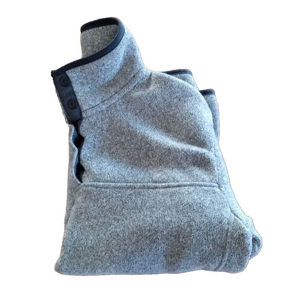 Eddie Bauer Womens Sweatshirt Gray Sz S 1/4 Button  Long Sleeve T4372 - Picture 5 of 5